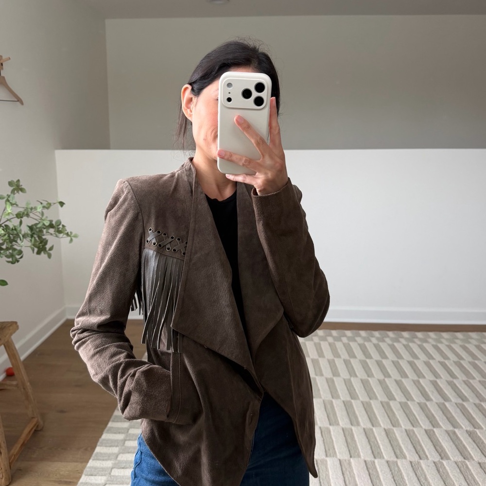 BB Dakota Leather Fringe Jacket – Brown (Western / Boho) - Picture 5 of 6